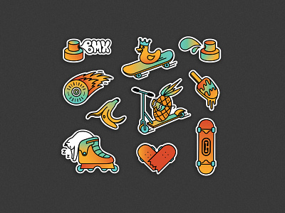 Stickers for Odessa skatepark design illustration sticker vector