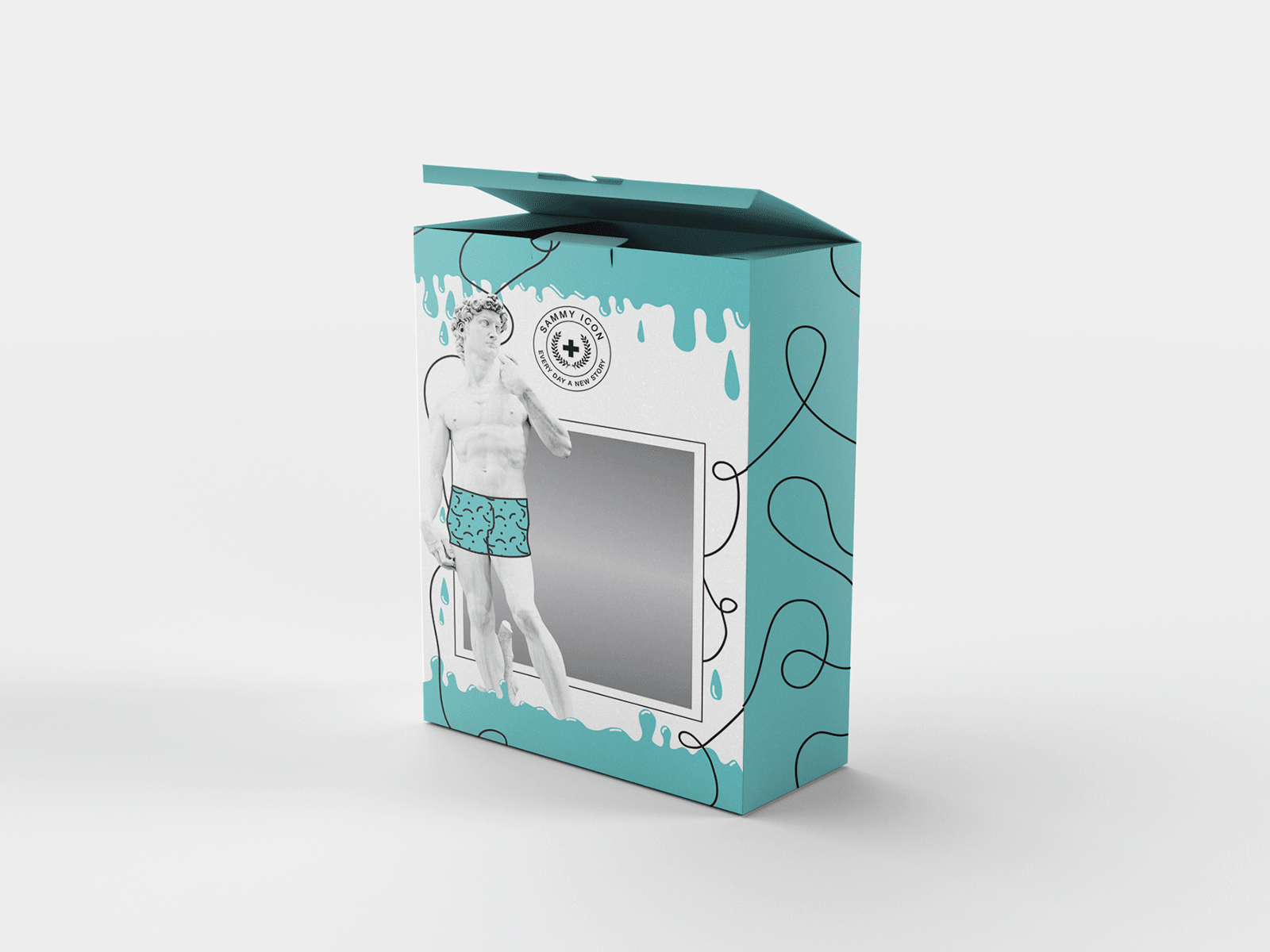 Packaging for underwear brand "Sammy Icon" design illustration packaging