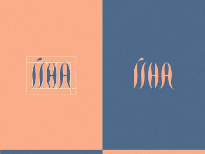 Logo for brand "Isha" latter logo logo vector wordmark