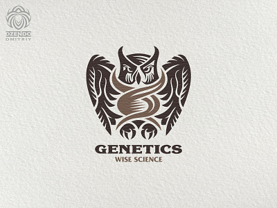 Genetics owl logo animal beautiful bird brand design genetics logo logotype owl science wisdom