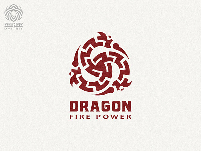 Dragon fire power logo ancient animal beautiful brand branding design dragon fire identity logo logotype mystic three headed