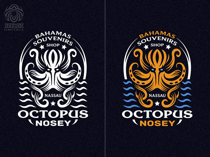 Octopus Nosey logo by Dmitriy Dzendo on Dribbble