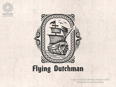 Flying Dutchman logo battleship beautiful brand branding design flying identity logo logotype sails ship skull warship