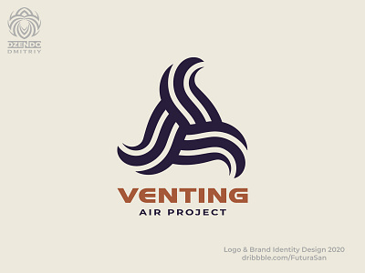 Venting logo abstract air beautiful brand branding design fly identity lines logo logotype screw ventilation