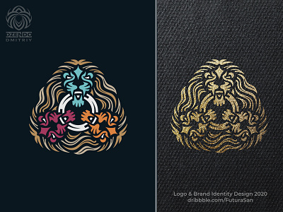 Three Heads Of A Lion Logo animal beautiful brand branding buy logo design head identity lion logo predator triple