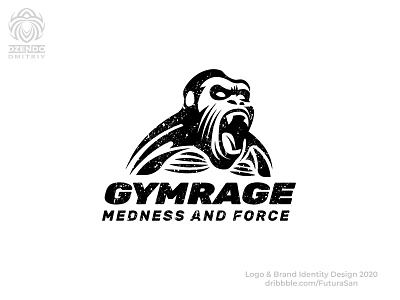 Rabid gorilla logo animal beautiful brand branding buy logo design fitness gorilla gum identity logo rabid