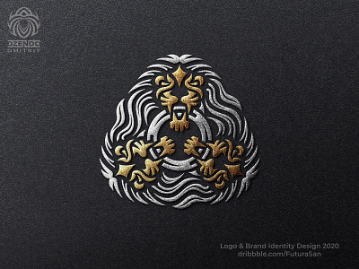 Three Heads Of A Lion Logo beautiful brand branding design identity leo lion logo logotype ring teeth triple