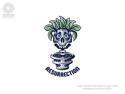 Resurrection of the skull beautiful brand branding buy logo design illustration logo logotype nature plant resurrection skull