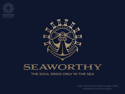 Marine Logo anchor beautiful brand branding buy logo design lighthouse logo logotype marine navigation sea steering wheel