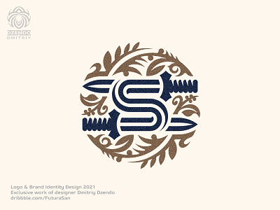 The Letter S And Two Swords Logo beautiful brand branding buy logo design fashion heraldry identity logo luxury modern swords