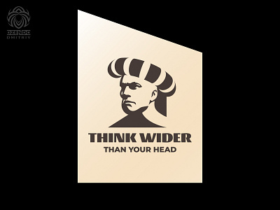 Think wider logo brain brand branding buy logo design face identity logo logotype man strong think thoughts
