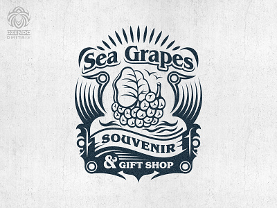 Sea Grapes logo beautiful brand branding design grape identity logo logotype sail sea ship shop souvenirs