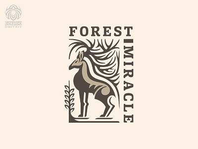 Forest miracle logo animal antlers beautiful brand branding buy logo deer design logo