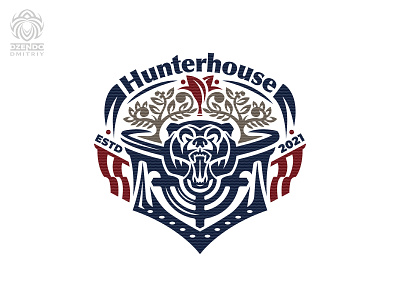 Hunter House logo bear brand branding heraldry hunter logo logotype