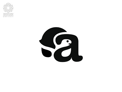 The turtle and the letter A branding letter a logo logotype tortoise turtle