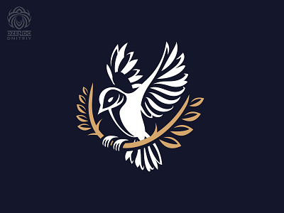 Bird With a Branch Logo bird branch branding flying golden logo logotype wings