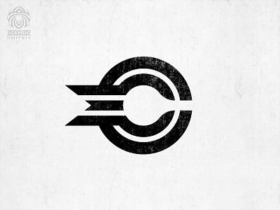 logo with letter C and flag branding flag letter c line style logo