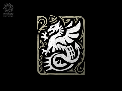 Dragon heraldic logo