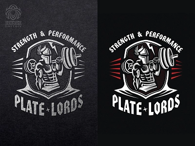 Plate Lords logo athlete barbell bodybuilding brand branding design exercises giant gym identity logo logotype man power powerlifting