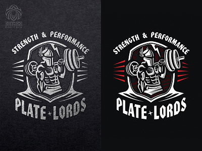 Plate Lords logo athlete barbell bodybuilding brand branding design exercises giant gym identity logo logotype man power powerlifting