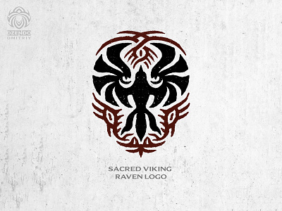 Sacred Viking Raven Logo animal bird brand branding logo logotype mysticism raven viking