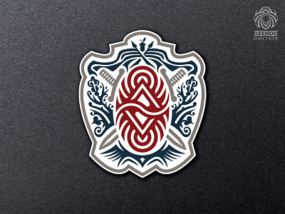 Scandinavian Heraldry Logo acorn branding celtic design flags heraldic logo logo logotype norway oak branch oak leaves swords