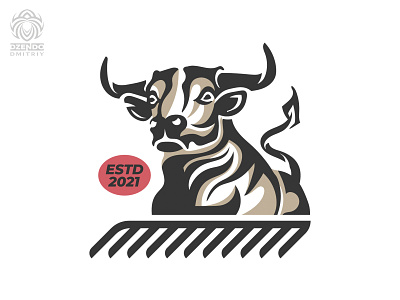 Powerful Bull Logo animal branding bull horns logo order logo powerful sale logo