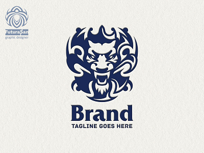 Serious Lion Logo animal beast beautiful brand branding buy logo cat design identity king lion logo logotype powerful predator symbol