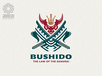 Bushido Logo Samurai beautiful brand branding buy logo design heraldry identity japan law logo logotype martial samurai vector warrior