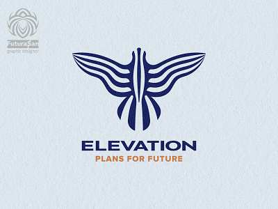 Elevation Logo animal beautiful bird brand branding buy logo design flight flying future identity logo logotype scope sky soaring vector wings