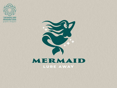 Beautiful Mermaid Logo beautiful brand branding buy logo design fin identity logo logotype mermaid mystic ocean sea siren tail vector water