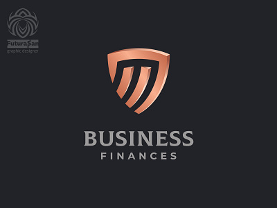 Business Finances Logo beautiful brand branding business buy logo design finance gold identity king logo logotype shield simple solid symbol vector volume