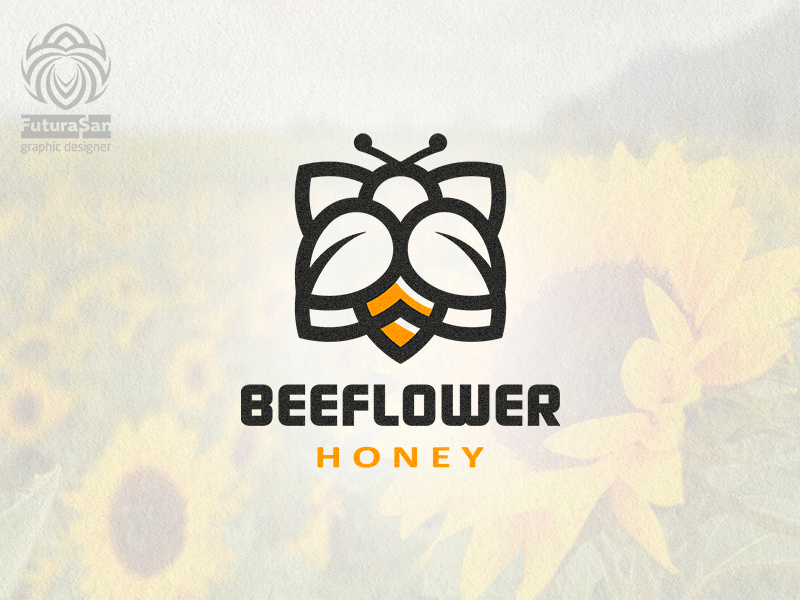 Beeflower Logo vector symbol branding design beautiful buy logo logotype identity brand logo pollen honey flower bee