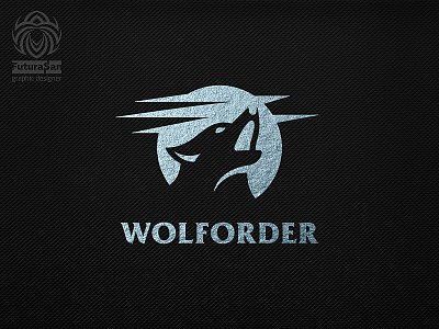 WolfOrder logo beautiful brand buy logo design dog howls at the moon identity logo logotype moon nocturnal predator wolf