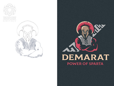 Demart sparta logo and sketch beautiful brand branding buy logo design identity king logo logotype powerful sparta spartacus spartan vector warrior