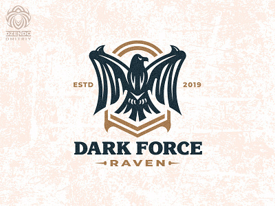 Dark Raven logo beautiful bird black brand branding design eagle identity logo logotype vector