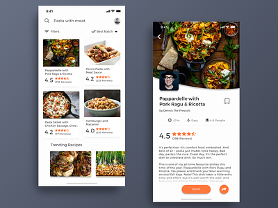 Recipe App app design food food app recipe recipe app recipe ui ui ux