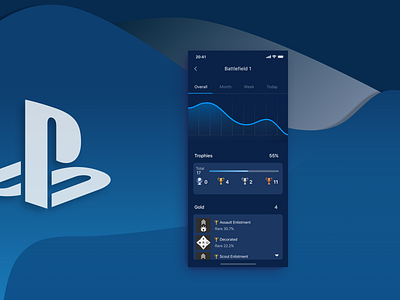 PlayStation Dark Theme 3/3 app blue dark design gaming ps4 ui ux