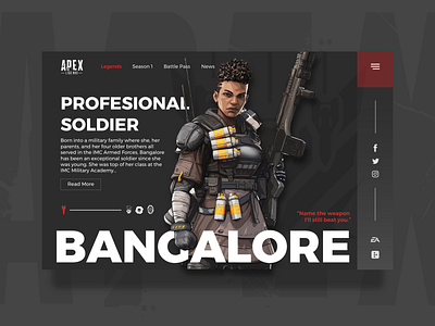 Apex Legends-Bangalore apex legends design gaming ui ux web
