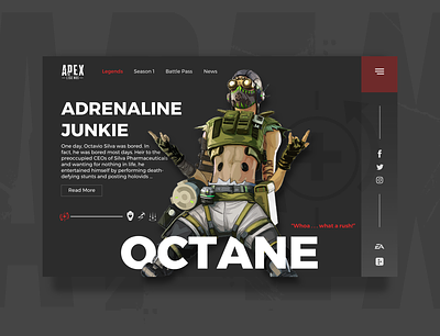 Apex Legends-Octane apex legends dark design gaming ui ux web