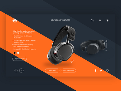 SteelSeries - Shop black dark design gaming headset ui ux web