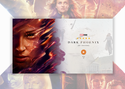 Dark Phoenix design marvel movie play superhero ui ux web white