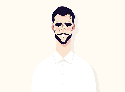 Self-portrait animation design flat icon illustration ui vector web