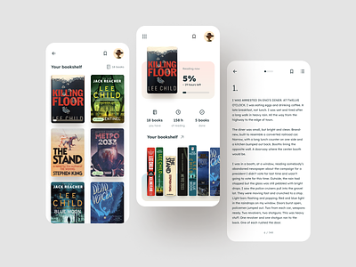 📖 e-book reader app design e-book ebook mobile ui ux