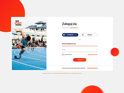 DO SPORT NOW — login screen design in login sign sport ui ux website