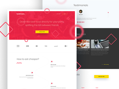 Lunchroom — homepage concept design food landing page lunchroom restaraunt ui ux web website