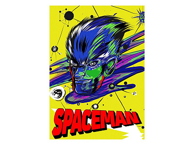 Spaceman drawing illustration tshirt design