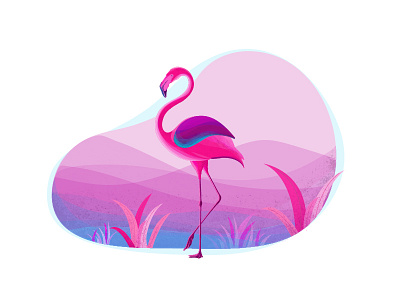 Color Series _flamingo color series dribbble dribbble shot dribbblers flamingo illustration portrait purple texture