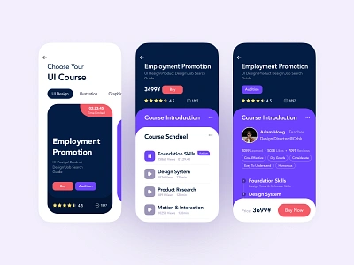 Concept design-Design course app ui