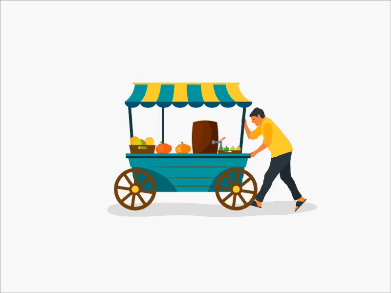 Cart Man 2d animation after effect anand rathod animation animation 2d cart cart man cartoon illustration illustrator vector